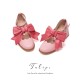 Iris Corolla Tulips Chunky Heel Shoes(Reservation/6 Colours/Full Payment Without Shipping)